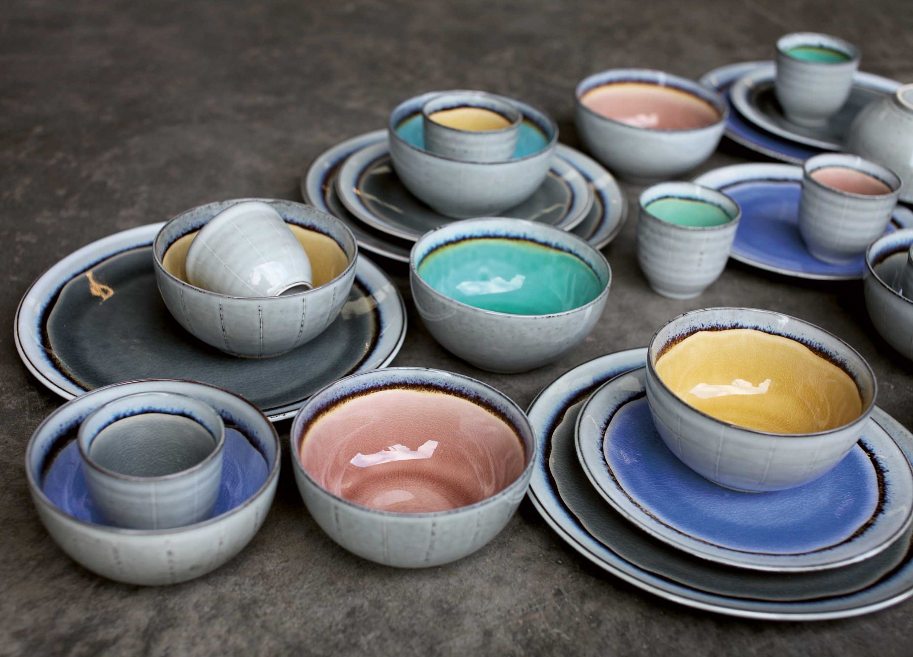 Bright and colourful Dakara ceramic bowls from Nkuku
