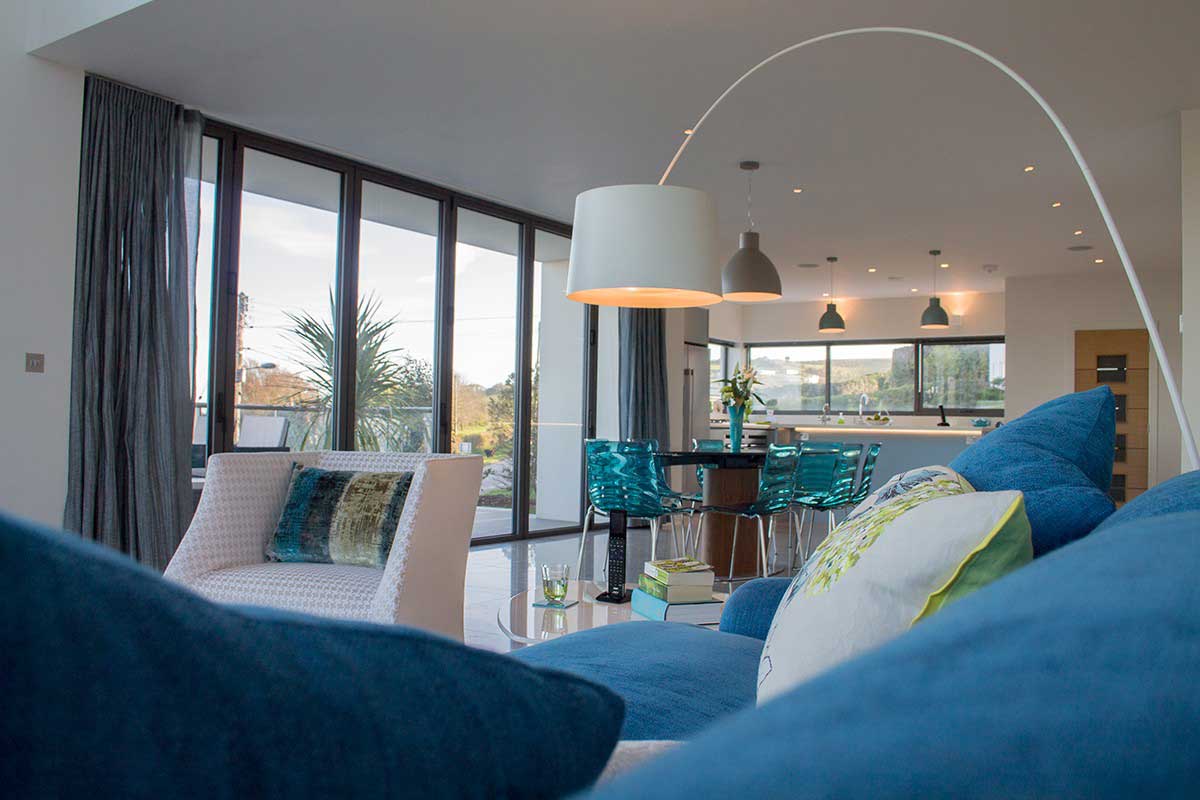 A living room designed by Intelligent Abodes, Devon