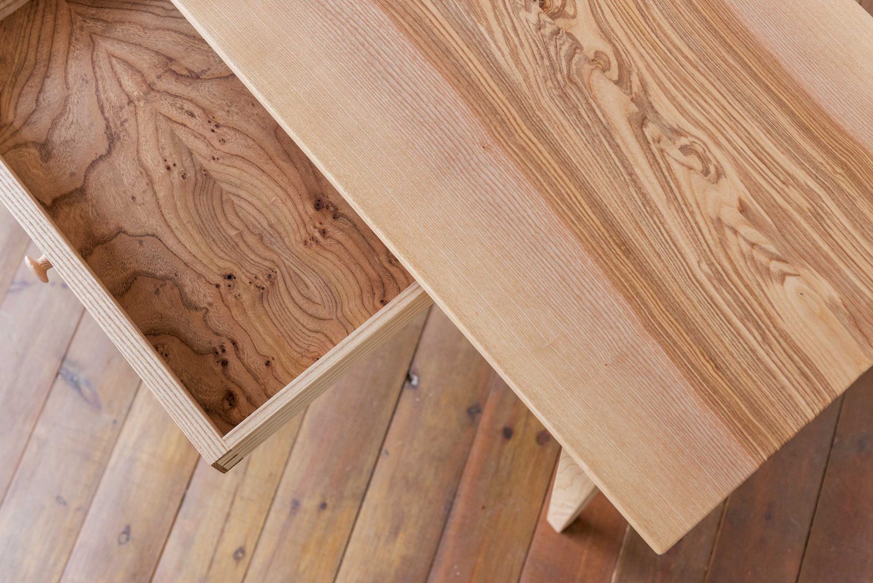 Desk drawer close-up. Orpago Furniture Makers