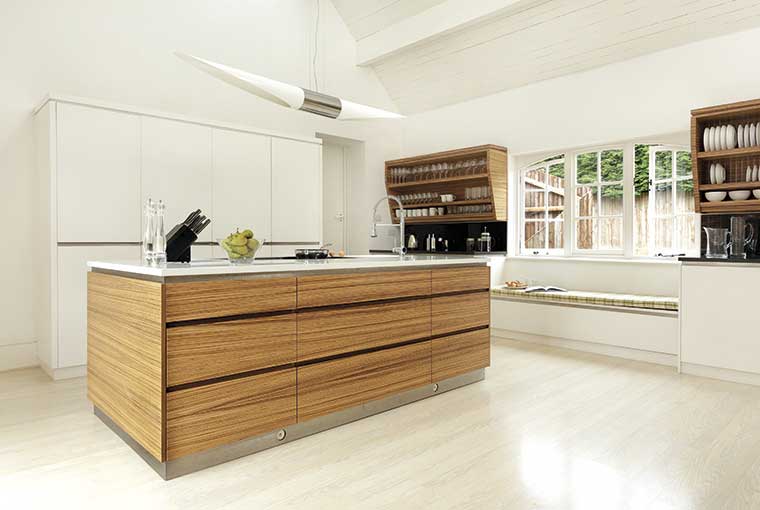 Zebrano kitchen by Clayton Cabinets