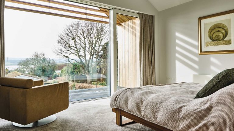 Main bedroom and balcony with views over the River Exe