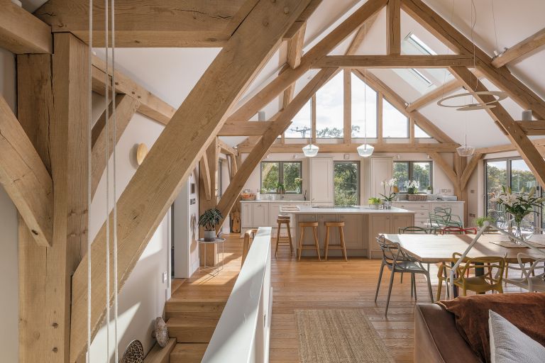 Kitchen. Timber-framed building by Carpenter Oak