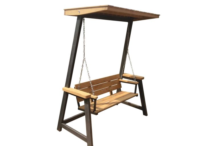 Chunky Monkey, oak and steel garden swing