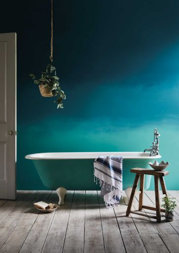 Blue bathroom. Annie Sloan Ombre Bathroom Chalk Paint