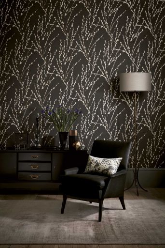 Romo Mikado wallpaper in Charcoal